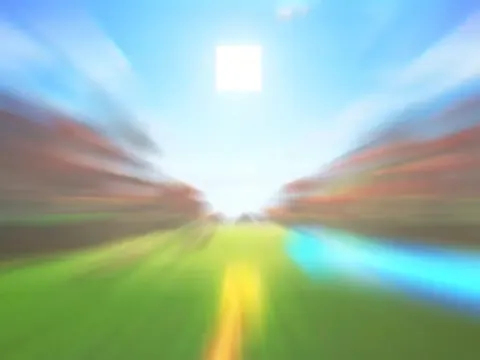 Course à toute vitesse à travers une plaine